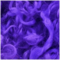 Wensleydale sheep wool curls. Colour violet.10g.
