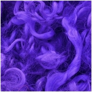 Wensleydale sheep wool curls. Colour violet.10g.