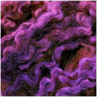 Wensleydale sheep wool curls. Color lilac 10g.