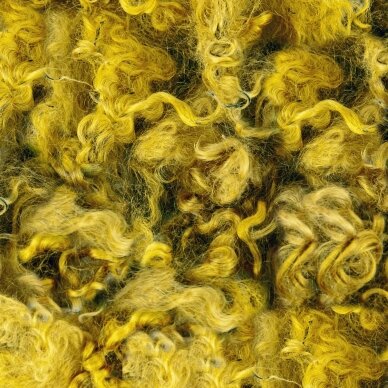 Wensleydale sheep wool curls. Color mustard. 10g.
