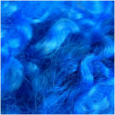 Wensleydale sheep wool curls. Colour blue 10g.