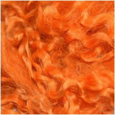 Wensleydale sheep wool curls. Color Orange 10g.