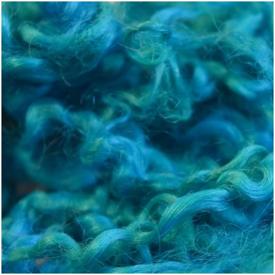 Wensleydale sheep wool curls. Colour turquoise. 10g.